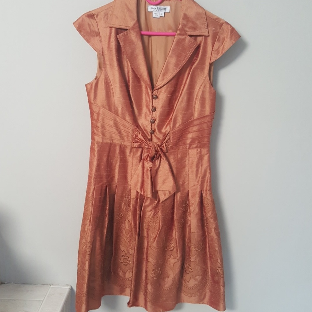 Kay Unger Copper Orange Dress